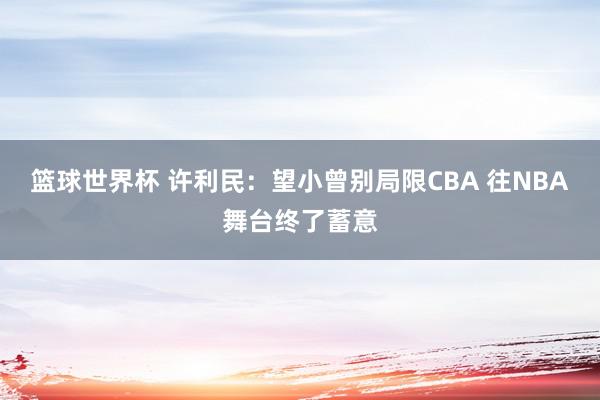 篮球世界杯 许利民：望小曾别局限CBA 往NBA舞台终了蓄意