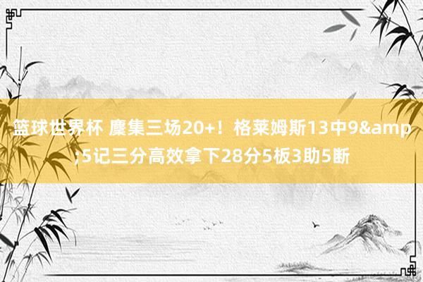 篮球世界杯 麇集三场20+！格莱姆斯13中9&5记三分高效拿下28分5板3助5断