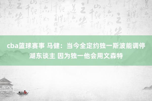 cba篮球赛事 马健：当今全定约独一斯波能调停湖东谈主 因为独一他会用文森特