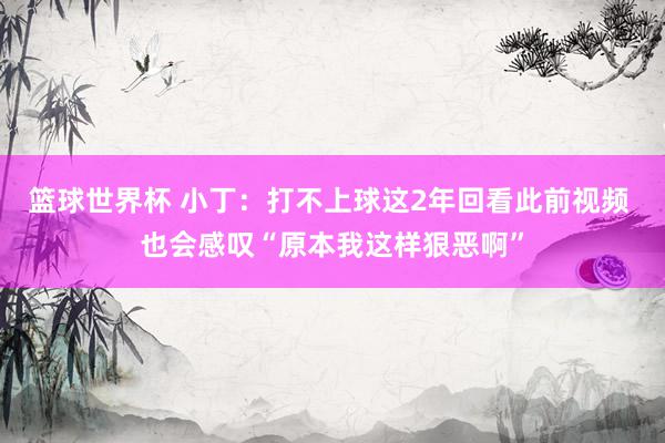 篮球世界杯 小丁：打不上球这2年回看此前视频 也会感叹“原本我这样狠恶啊”