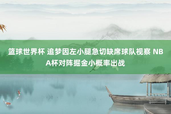 篮球世界杯 追梦因左小腿急切缺席球队视察 NBA杯对阵掘金小概率出战